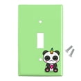 thumbnail image 2 of Cute Kawaii Unicorn Panda Holding Heart Plastic Wall Decor Toggle Light Switch Plate Cover, 2 of 3
