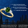 thumbnail image 2 of Gem Stone King 10K Yellow Gold Green Chrome Diopside and White Zirconia Engagement Ring for Women | 1.70 Cttw | Oval 8X6MM | Gemstone Birthstone | Size 7, 2 of 6