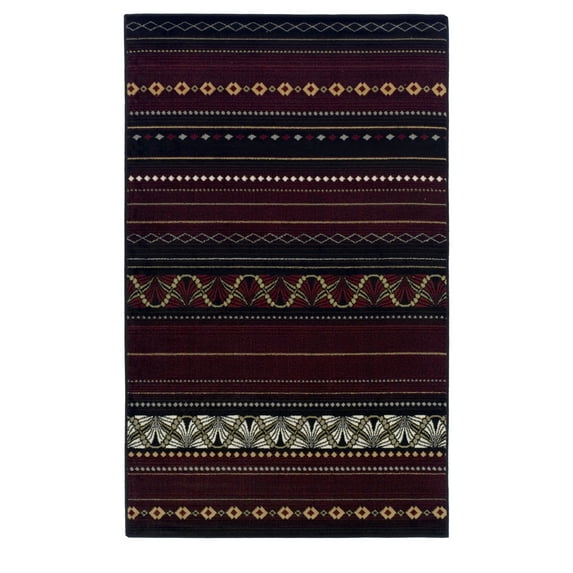 Twilight Contemporary Geometric Indoor Area Rug by Blue Nile Nills - 4' x 6', Maroon