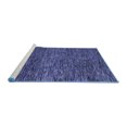 thumbnail image 2 of Ahgly Company Machine Washable Indoor Square Abstract Blue Modern Area Rugs, 4' Square, 2 of 4