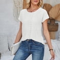 thumbnail image 6 of SDNall T-Shirts for Women Spring/Summer Casual Loose Round Neck Short Sleeve 'S Summer Tops, 6 of 9