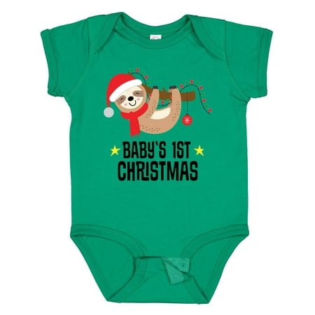 

Inktastic Babys 1st Sloth Christmas Gift Baby Boy or Baby Girl Bodysuit