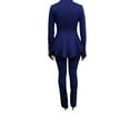 thumbnail image 4 of OrlyCollection Womens Peplum Blazer with Silver Buttons High Low Jacket (Royal, 1X), 4 of 5