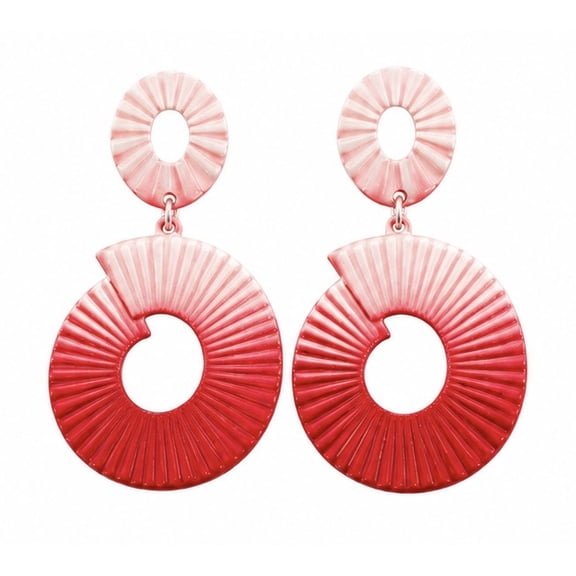 Red Ombre Statement Drop Earrings for Women – Lightweight Resin Dangle Earrings, Bold Geometric Fashion Jewelry, Trendy Everyday Accessories
