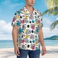thumbnail image 6 of Uemuo Turtle Printed Regular Fit Short Sleeve Casual Hawaiian Shirt for Men,Aloha shirt,Tropical shirt,Floral print shirt,Vacation Beach shirt-XX-Large, 6 of 9