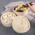 thumbnail image 6 of Shoreew 1 Set Bamboo Steamer 2 Layer Design Food Steamer Cooking Dumpling Fish Meat Steamer for Home Kitchen, 6 of 6