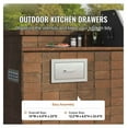 thumbnail image 2 of 14x8.5 Inch Outdoor Kitchen Drawers, Stainless Steel Double Drawer, Flush Mount for BBQ Island, 14W x 8.5H x 23D Inch, 2 of 7