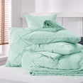 thumbnail image 7 of Cozy Comfort Mint Green King Size Comforter Set - Bedding Set King 7 Pieces, Pintuck Bed in a Bag Green Bed Set with Comforter, Sheets, Pillowcases & Shams, 7 of 7