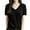 Z-Black428, variant on Women's Sweater Solid Color Short Sleeve V-Neck Wool Blend Summer Fall Lightweight Business Casual Blouses Trendy Female Tops