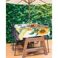 thumbnail image 3 of Fsddascl Spring Sunflower Outdoor Tablecloth - 52x70 Inch Rectangle Dining Table Cover, Yellow Butterfly Plaid Botanical Waterproof Outdoor Table Cloth with Umbrella Hole & Zipper for Picnic/Patio, 3 of 7