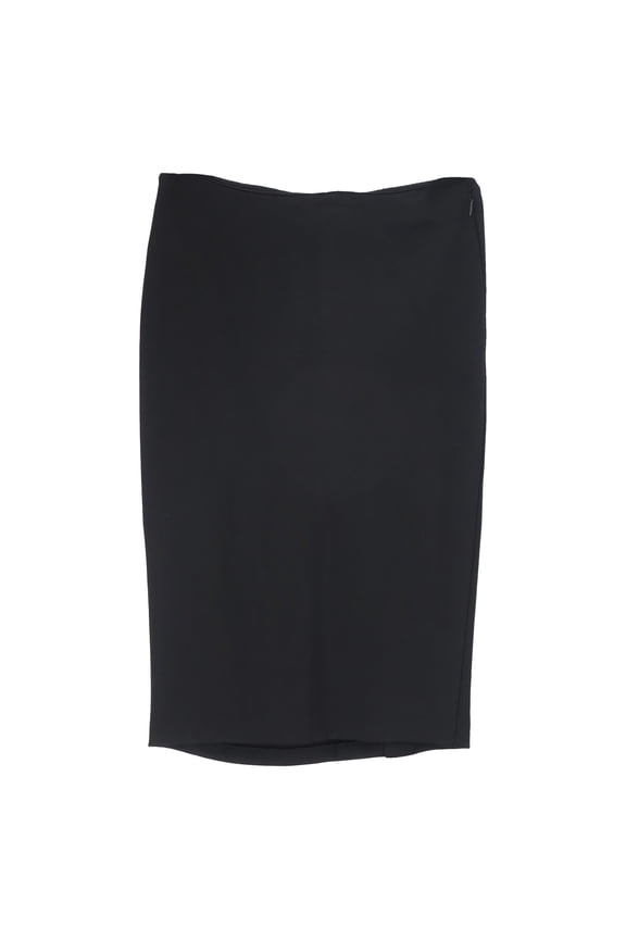 Pre-Owned Givenchy Asymmetric Draped Knee Skirt in Black Polyester