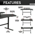 thumbnail image 4 of Miekor Furniture TS911D Gaming Desk with Shelves & Accessory Holder, Black 9895, 4 of 14