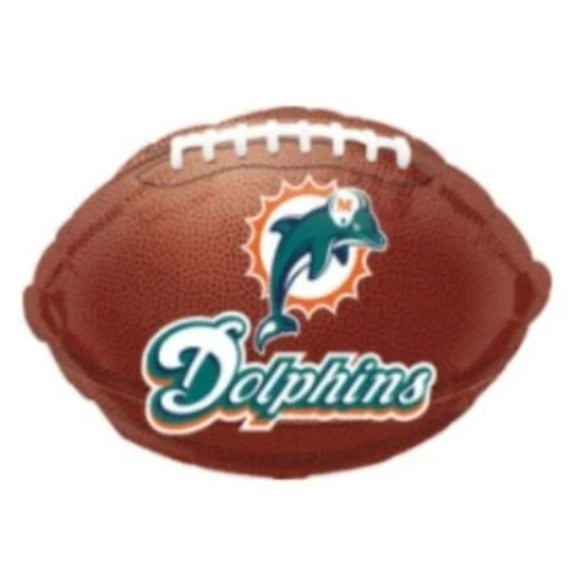 18" MIAMI DOLPHINS BROWN Football Balloon Party Supplies Decorations Foil Mylar Balloon