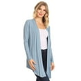 thumbnail image 2 of MOA Collection Women's Plus Solid Basic Open Draped Front Long Sleeve Relaxed Cardigan Sweater, 2 of 5
