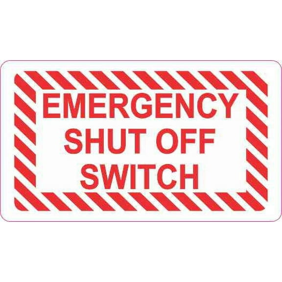 3.5 x 2 Emergency Shut Off Switch Sticker Vinyl Decal Sign Stickers Decals