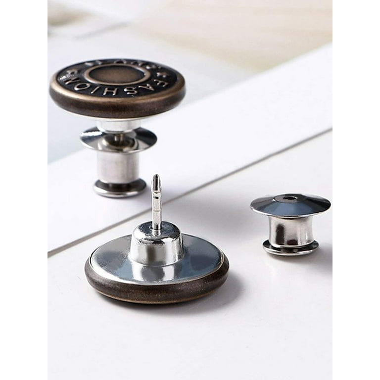1pc Stainless Steel Adjustable Waist Button, Bead Decor Button For