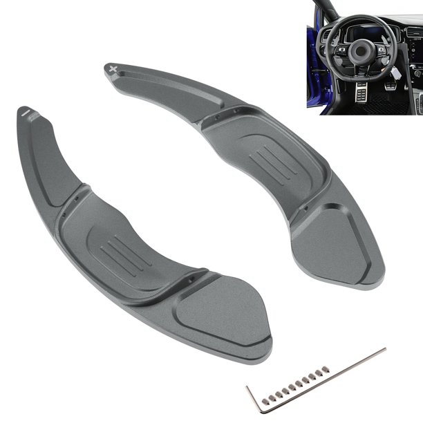 Accesorios interiores de extensión de palancas de cambio de volante de aleación de aluminio gris Unique Bargains 1Set para Volkswagen Golf7 R 2015-2021 para Volkswagen R-Line 2015-2021