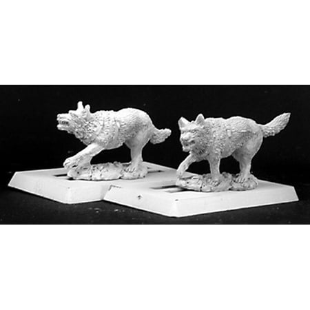 Miniature Dog - Reaper Miniatures War Dogs (2), Crusaders Adept #14219 Crusaders Unpainted Mini