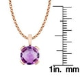 thumbnail image 3 of 10k Rose Gold Genuine Round Amethyst Pendant Necklace, 3 of 5