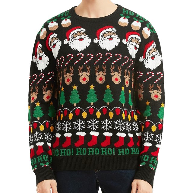 Chandail de Noël pour Hommes Rudolph Renne Vacances Festif Tricoté Cardigan Mignon Laid