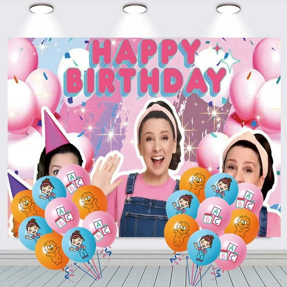 Ms Rachel Party Decorations Balloons Taspestry Backdrop Banner Wall Decor Background Poster Decor Supplies