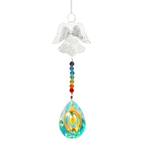 

Sutowe Crystal Suncatcher Clear Crystal Prism Ball Crystal Sunshine Catcher Colorful Rainbow Crystal Pendant Ornament Butterfly Angell Hanging Decoration for Home Window Garden Decoration