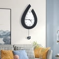 thumbnail image 3 of Loyalheartdy Black Wall Clock Teardrop Shaped Silent Non Ticking Quality Quartz Battery Operated Easy to Read, 3 of 12