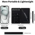 thumbnail image 2 of Portable Desktop Calculator with Notepad & Stylus - 12-Digit Large Display for Office, School & Home, Multi-Function Basic Financial Tool (Black), 2 of 7