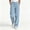 Light Blue, variant on YHAJDS Corduroy Straight Pants for Women Elastic Waist Daily Casual Long Bottoms With Side Pockets