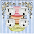 thumbnail image 1 of Metal Light Switch Plate Cover Colorful Macaroon Stack Striped Wallpaper Blue CAK052, 1 of 13