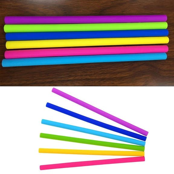HEALEEP Straight Silicone Straws 6Pcs for Coffee and Tea Reusable and Easy to Clean for Travel