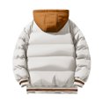 thumbnail image 5 of Danhjin Puffer Jackets for Men Thicken Hooded Windbreak Thermal Fall Winter Warm Outwear Casual Comfy Color Block Quilted Coats, 5 of 9
