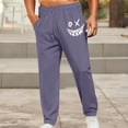 thumbnail image 6 of Guieoi Winter Warm Pants Plus Size Men's Fashion Drawstring Elastic Waist Solid Color Casual Sweat Length Pants Purple, 6 of 8