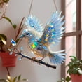 thumbnail image 2 of Crystal Sky Bluebird Stained Art Ornament (8 Inches), Stained Glass Birds for Window, Crystal Acrylic Birds Hanging Suncatcher, Double-Sided Appeal for Window/Indoor/Gardens, 2 of 8