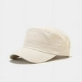 thumbnail image 1 of 1pc Men‘s Solid Color Army Cap Hat Sun Hat Baseball Cap Flat Cap Brim Cap, 1 of 7