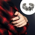 thumbnail image 2 of Mightlink Open Ring Python Texture Adjustable Smooth Alloy Good Detail Individual Finger Ring Party Club Snake Knuckle Ring Couple Jewelry, 2 of 6