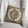 thumbnail image 3 of Creative Products Faux Wood White Wreath - Monogram E 18 x 18 Spun Poly Pillow, 3 of 3