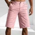 thumbnail image 2 of Timoontee Men's Cotton Cargo Shorts Solid Button Up Straigh-Leg Summer Casual Shorts Durable Workwear Shorts for Everday Wear Pink XL, 2 of 4
