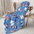 thumbnail image 4 of Throw Blanket for Couch Sofa and Bed, Colorful Sailing Ship Super Soft Plush Throw Blanket, Fuzzy Cuteness Comfy Warm Washable Flannel Blanket & Throws for All Season 50"x40", 4 of 7