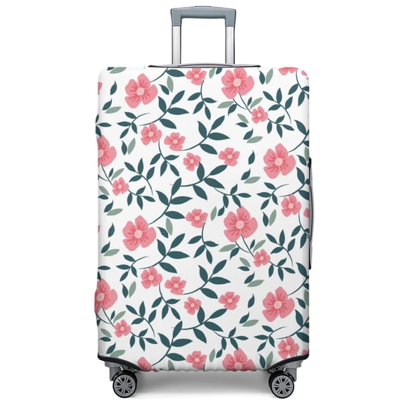 Stretch Luggage Cover XL(29-32in)– Elastic Travel Suitcase Protector with Handle Openings & Bottom Closure, Washable Polyester Spandex Suitcases Cover, Floral Flowers Print