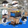 thumbnail image 6 of Collapsible Shopping Cart, Foldable Grocery Cart with Wheels and Removable Storage Crate, Multi Use Mobile Storage Cart Portable Rolling Cart for Home, Groceries, Supermarket, 6 of 7