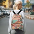 thumbnail image 7 of FORMRS Mini Backpack Purse for Women Quilted Travel Daypack Casual Shoulder Bag, Cityscape Painting, 7 of 7