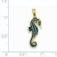 thumbnail image 2 of Beautiful 14K 3-D Blue Enameled Seahorse Pendant, 2 of 2