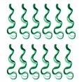 thumbnail image 1 of SWACC 12 piezas rizadas onduladas de un color para fiestas, extensiones de cabello con clip en extensiones de cabello de color, postizos sintéticos (verde), 1 of 3