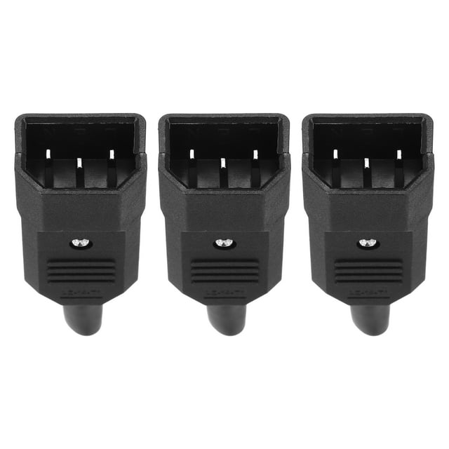 AC110-250V 10A Male IEC320 C14 Power Socket Adapter Connector 3 Terminal Panel Mount 3 Pcs