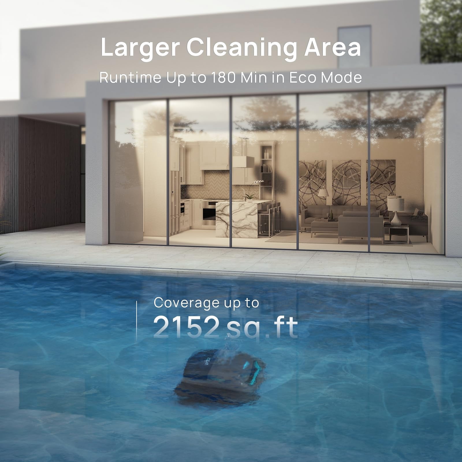WYBOT C2 Vision Cordless Robotic Pool Cleaner, AI Vision Debris Detection, Triple Brushless Motors, Wall & Waterline Cleaning, Dual Ultra-Fine Filtration, App Control, Grey & Green