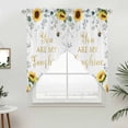 thumbnail image 2 of Swag Valance Curtains for Windows, Sunflower Light Filtering Kitchen Curtains with Rod Pocket, Summer Botanical Green Eucalyptus Leaves Window Treatment Valances for Living Room, 28x36 - 2 PCS, 2 of 9