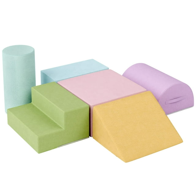 Bloques de escalada de espuma TOLEAD para niñas y niños pequeños, 6 unidades, rosas
