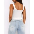 thumbnail image 3 of Zeagoo Womens Cropped Tank Tops 2025 Summer Square Neck Double Layer Slim Fitted Y2k Crop Top, 3 of 4