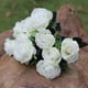 thumbnail image 4 of Ramo de flores de rosas artificiales de 11 cabezas, ramo de rosas falsas de tela de seda para banquete de boda nupcial, blanco Advancent HA6516-03B, 4 of 6